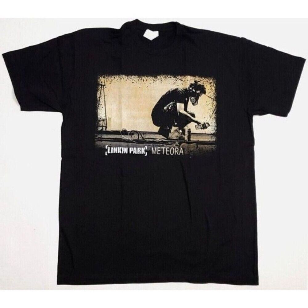 RARE LINKIN PARK METEORA T-shirt Adult ROCK BAND Men's Black Tee New TEE L - Picture 1 of 5